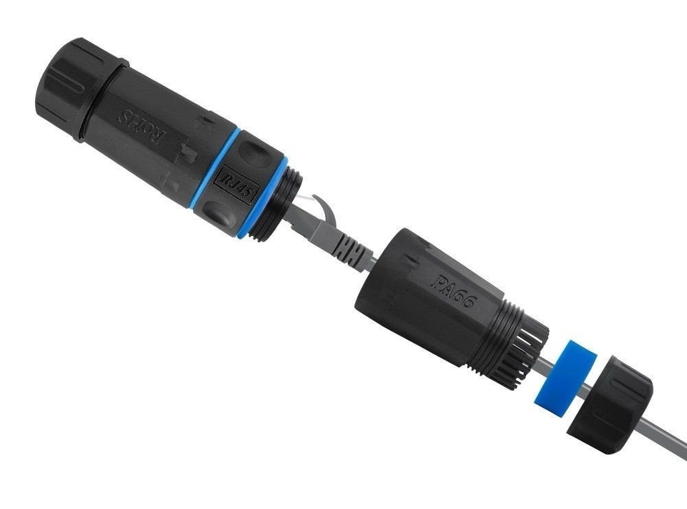 4C | IP68 In-Line Weatherproof Cat6 RJ45 Coupler