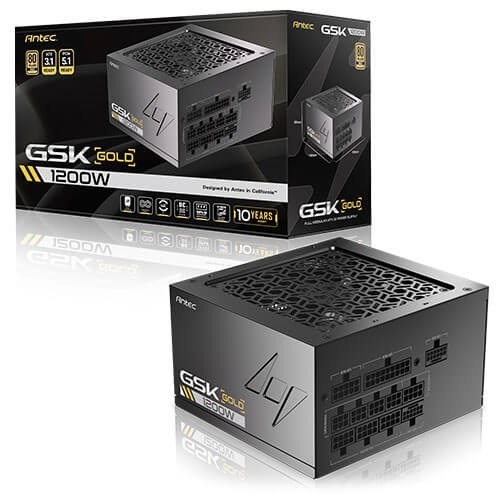 Antec GSK1200 Au, Atx 12V 3.1, 1200W, Full-Modular, 80 Plus Gold, 120MM FDB Fan, 100–240V, Ocp/Ovp/Uvp/Scp/Opp/Otp/Sip/Nlo Protection, 10YR WTY