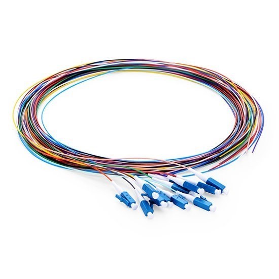 12 Fiber LC/UPC Pigtail - 9/125µm Singlemode OS2 - Multi-Colored 900µm Jacket