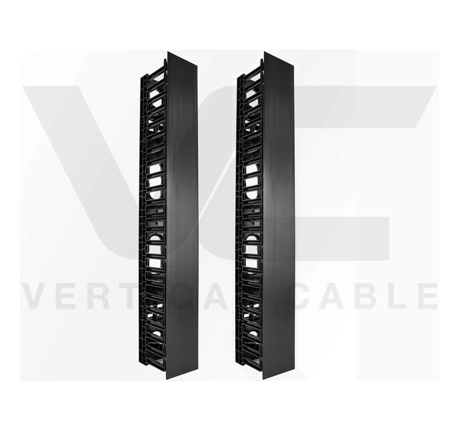 45 RMU Vertical Wire Manager, Plastic, Single-Sided 