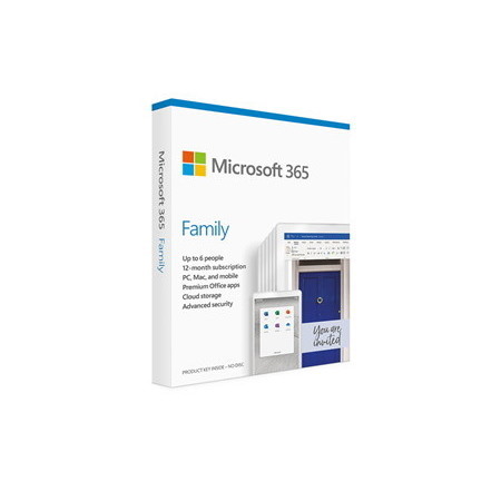 Microsoft 365 Family - Box Pack - Up to 6 People - 1 Year