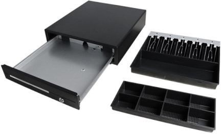 Maken CK-410 Cash Drawer 4 Note 8 Coin Black Front 24V