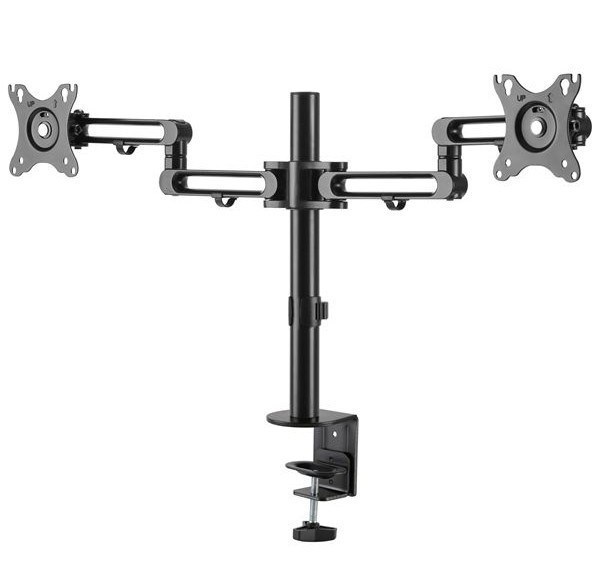 BRATECK 17-32" Dual Monitor Desk Articulating Mount Arm Bracket.