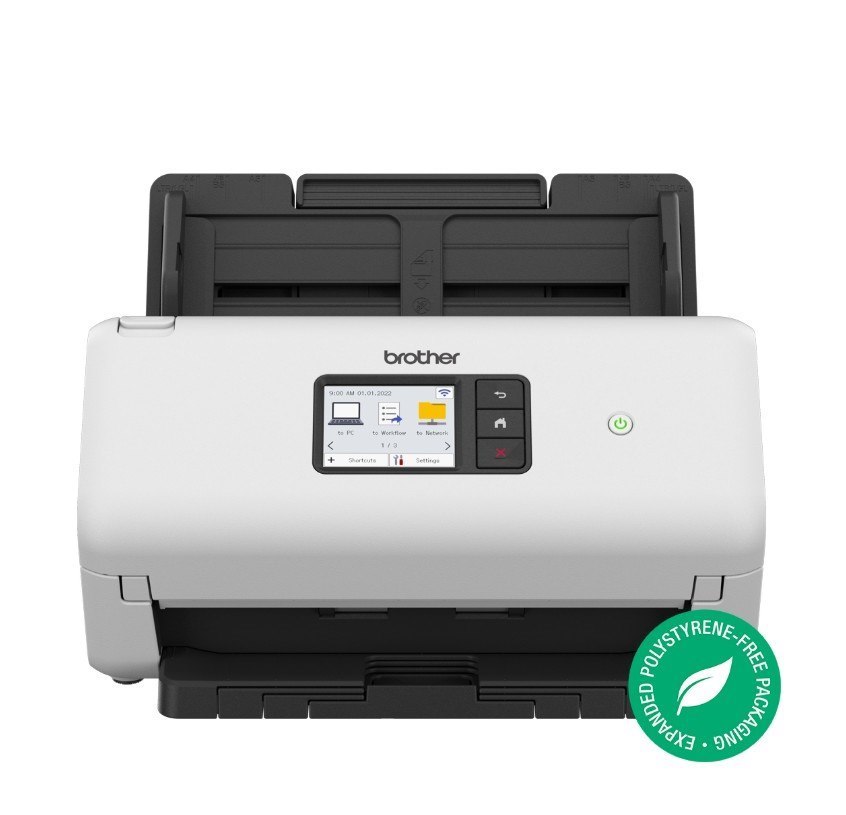Brother Ads-3350W Advanced Document Scanner (40PPM) Network Scanner, W/ 7.1CM Touchscreen LCD & WiFi (2.4G)