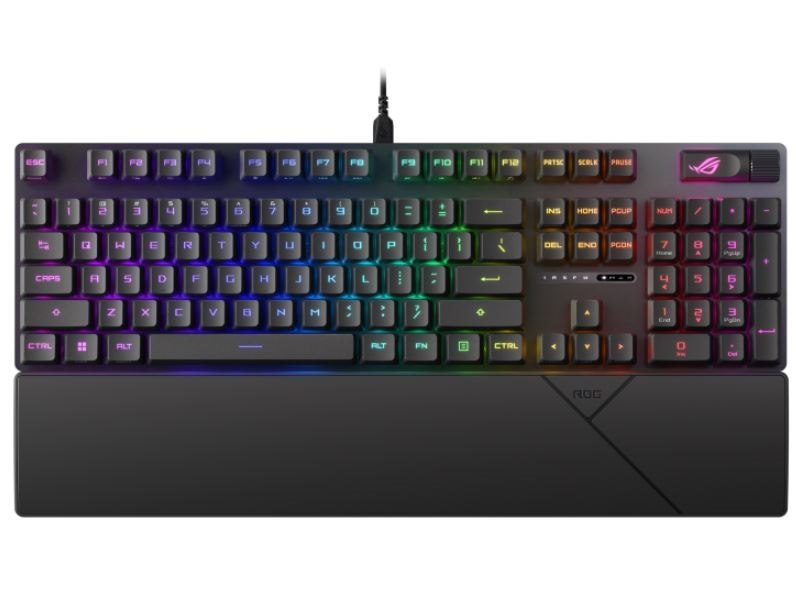 Asus Rog Strix Scope Ii RX Blue Switch Optical Gaming Keyboard,IP57 Waterproof Protection, Streaming Hotkeys, Multi-Function Controls
