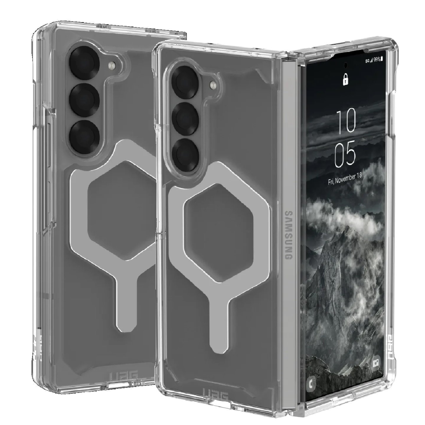 Uag Plyo Pro Samsung Galaxy Z Fold6 5G (7.6') Case - Ice/Silver (214453114333), Drop+ Military Standard,Raised Screen Surround, Air-Soft Corners