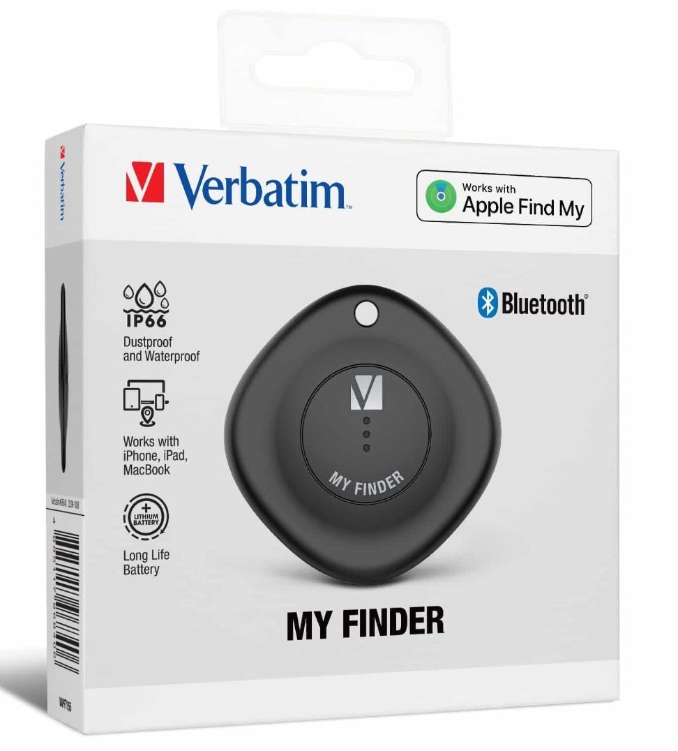 Verbatim 66929 Bluetooth Tracker MY Finder Triple Pack - Black, Navy, Grey, Ip66, Works With Iphone, Ipad, Macbook, Long Life, Bluetooth Apple Find MY