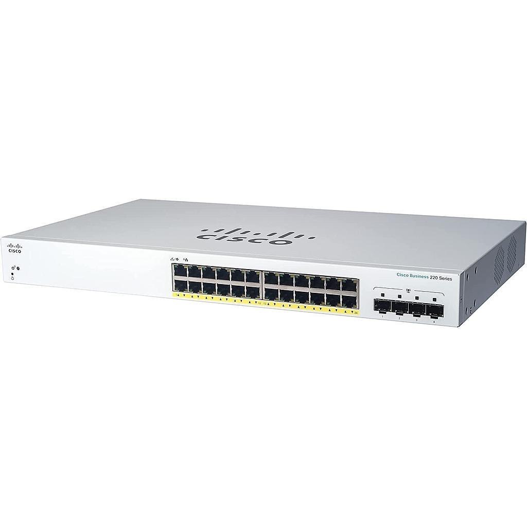 Cisco CBS220-24FP-4G 24 Port Full Poe Manageable Gigabit Ethernet Switch, 4 X 1G SF, 382W PoE Budget
