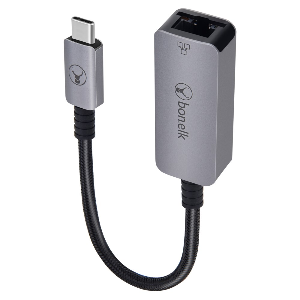 Bonelk Long-Life Usb-C To Gigabit Ethernet Adapter - 15CM (Space Grey)