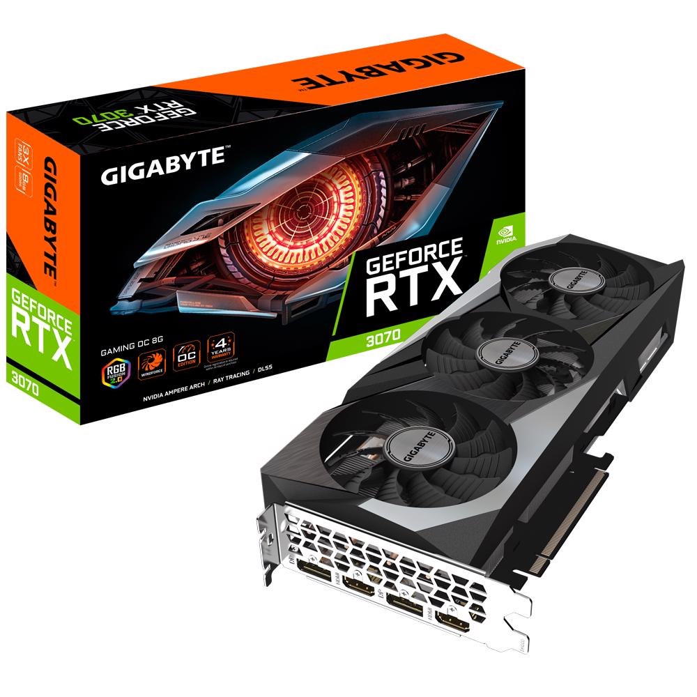 Gigabyte nVidia GeForce RTX 3070 Gaming Oc Rev 2.0 8GD Atx GDDR6 Pcie 4.0X16 7‎680x4320@60Hz 3XDP 2Xhdmi Gv-N3070gaming Oc-8Gd