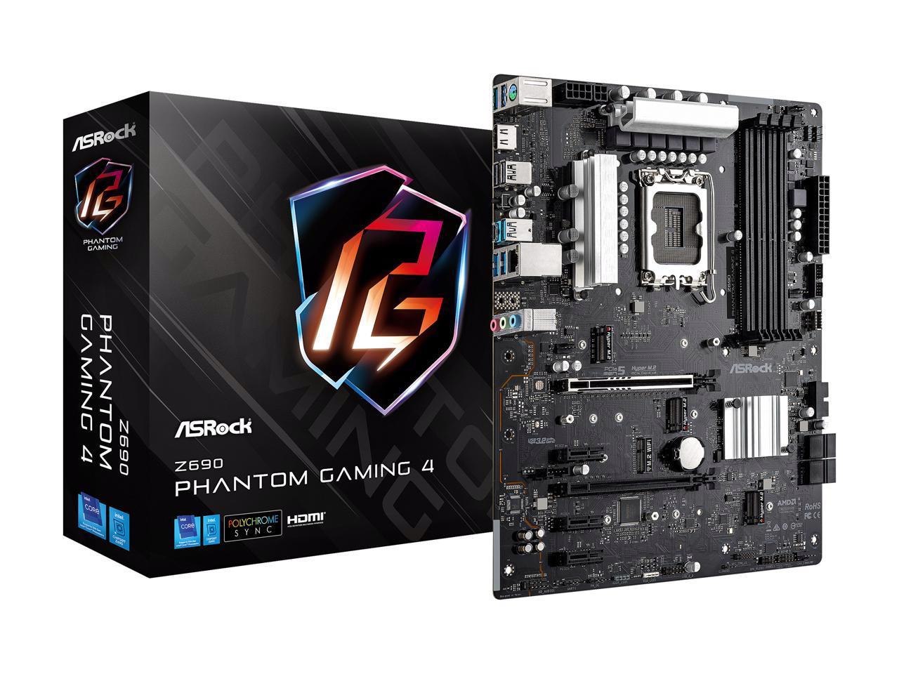 ASRock Z690 Phantom Gaming 4 Lga 1700 Intel Z690 Sata 6Gb/s DDR4 Atx Intel Motherboard