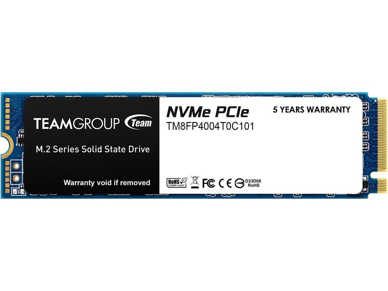 Team Group MP34 M.2 2280 4TB PCIe 3.0 X4 With NVMe 1.3 3 D Nand Internal Solid State Drive (SSD) TM8FP4004T0C101