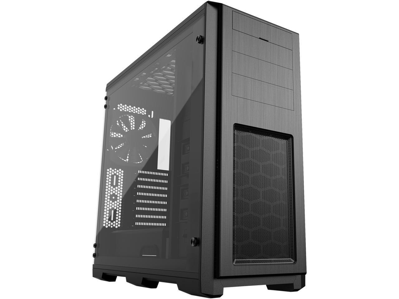 Phanteks Enthoo Pro TG Ph-Es614ptg_Bk Integrated RGB Lighting Tempered Glass Side Panel Atx Full Tower Computer Case - Black