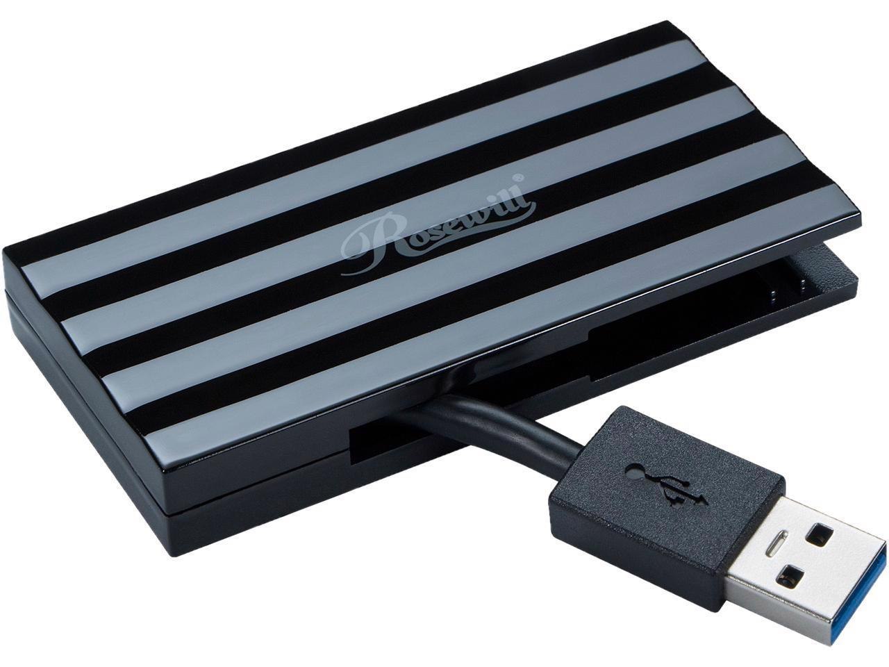 Rosewill RHB-320B Usb 3.0 Hub / Usb 3.0 Mini Hub With 4 Ports And Built-In Cable