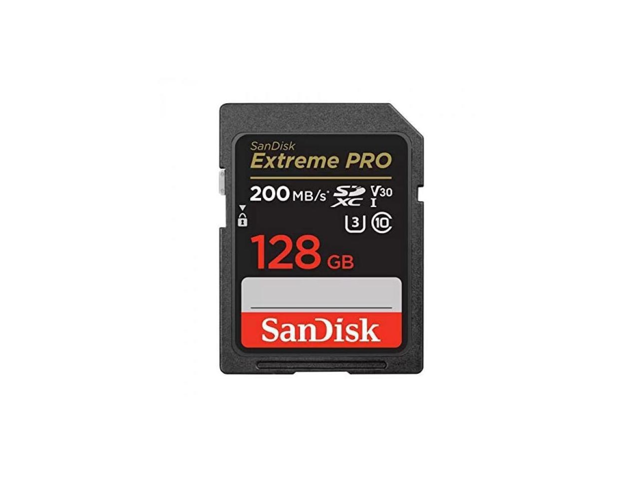 SanDisk Extreme Pro 128 GB Class 3/Uhs-I (U3) V30 SDXC - 200 MB/s Read - 90 MB/s Write - Lifetime Warranty