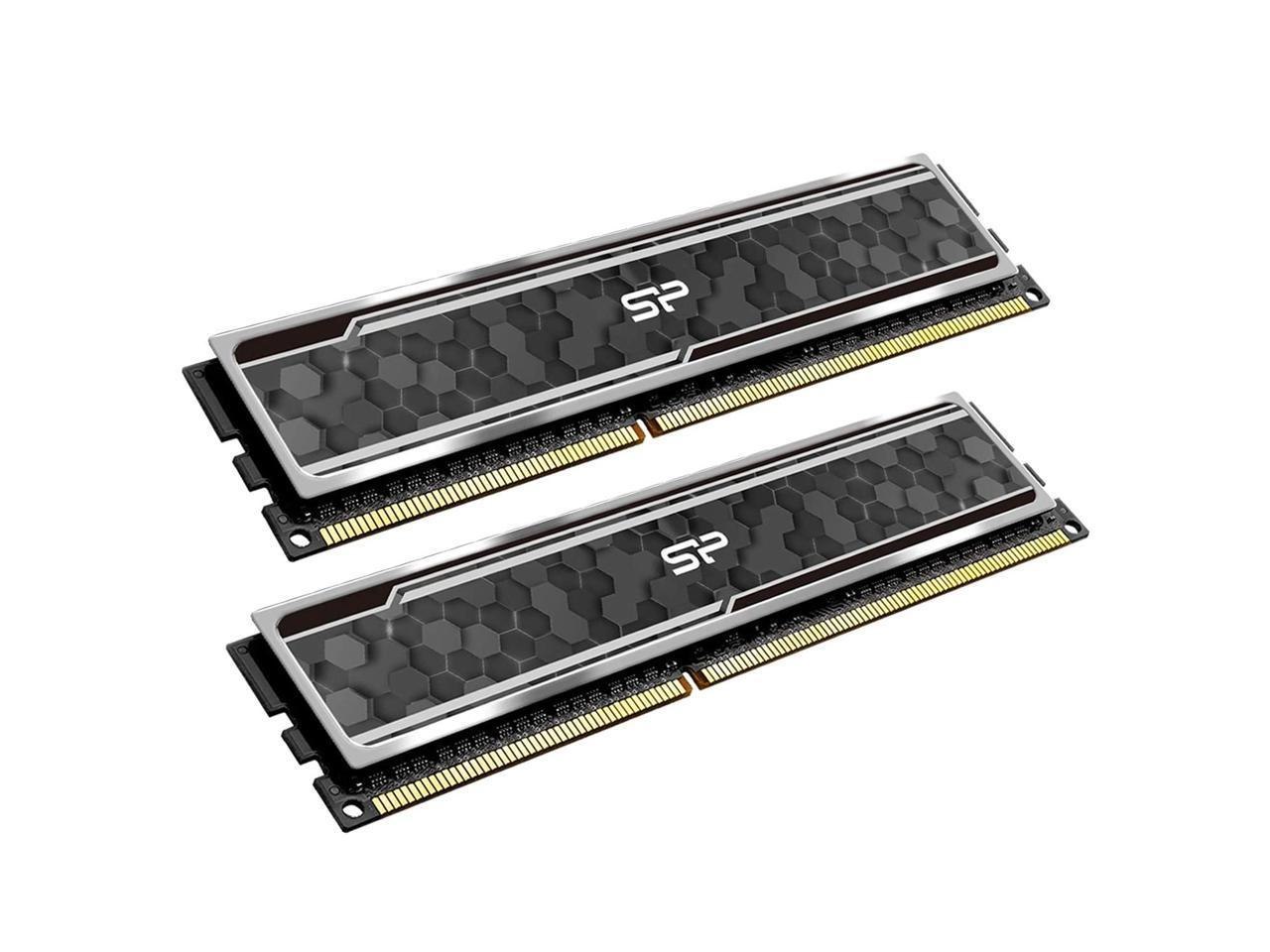 Silicon Power Gaming DDR4 16GB Kit (2 X 8GB) 3600MHz (PC4 28800) C18 Desktop Memory Module Ram With Heatsink Camouflage Grey (Sp016gxlzu360bdaj5)