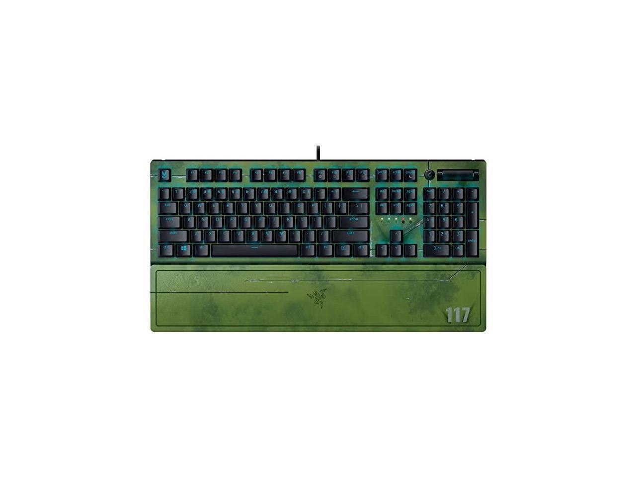 Razer BlackWidow V3 Mechanical Gaming Keyboard: Green Mechanical Switches - Tactile & Clicky - Chroma RGB Lighting - Compact Form Factor - Programmable Macros - Halo Infinite