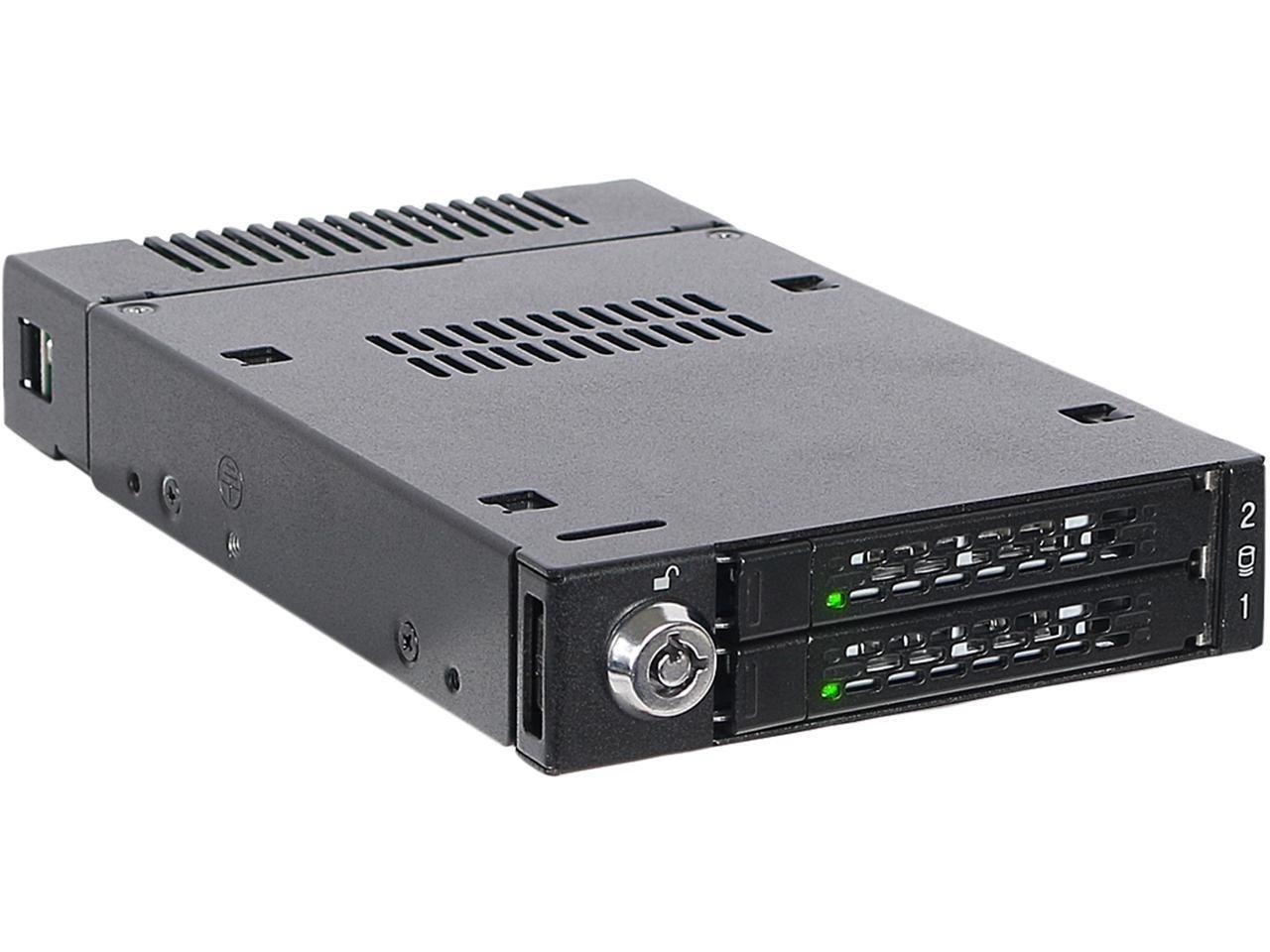 Icy Dock ToughArmor MB834M2K-B Drive Enclosure for 3.5" M.2, PCI Express NVMe - Mini-SAS HD Host Interface Internal - Black