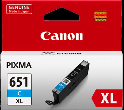 Canon CLI-651XLC Original Extra High Yield Inkjet Ink Cartridge - Cyan Pack