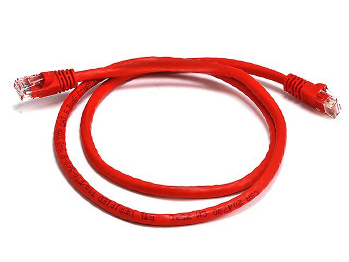 8Ware Cat 6A Utp Ethernet Cable, Snagless&#160; - Red 2M