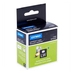 Dymo (SD11353/S0722530) Multi-Purpose, 2 Up, Paper 13MM X 25MM, 1 Roll/Box, 1000 Labels/Roll