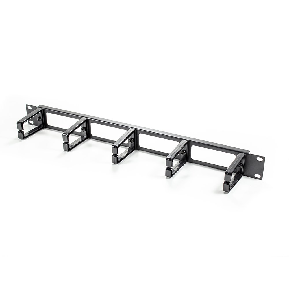 Serveredge 1Ru Horizontal 5 Rings Cable Management Rail - Metal Body Plastic Fingers & Rear Cable Entry Holes