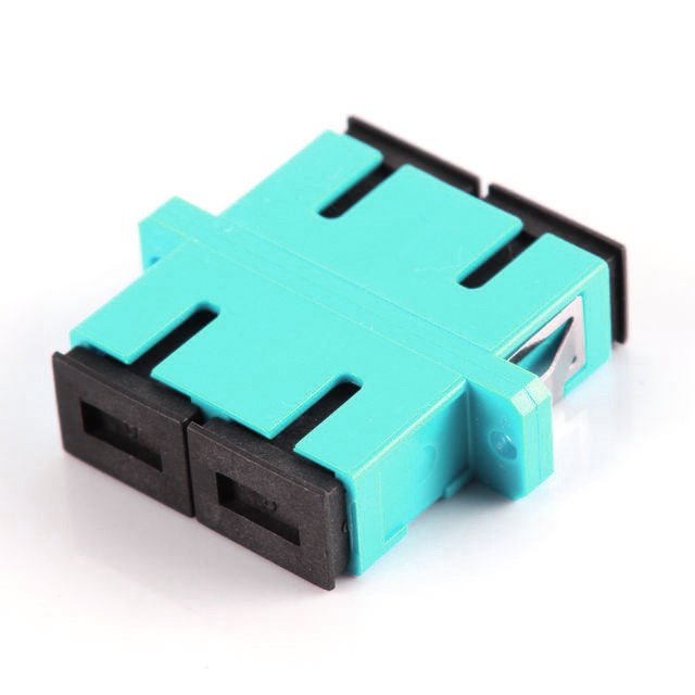 Serveredge SC Female To SC Female Multi Mode Duplex Om3 Fibre Adapter - Aqua Color