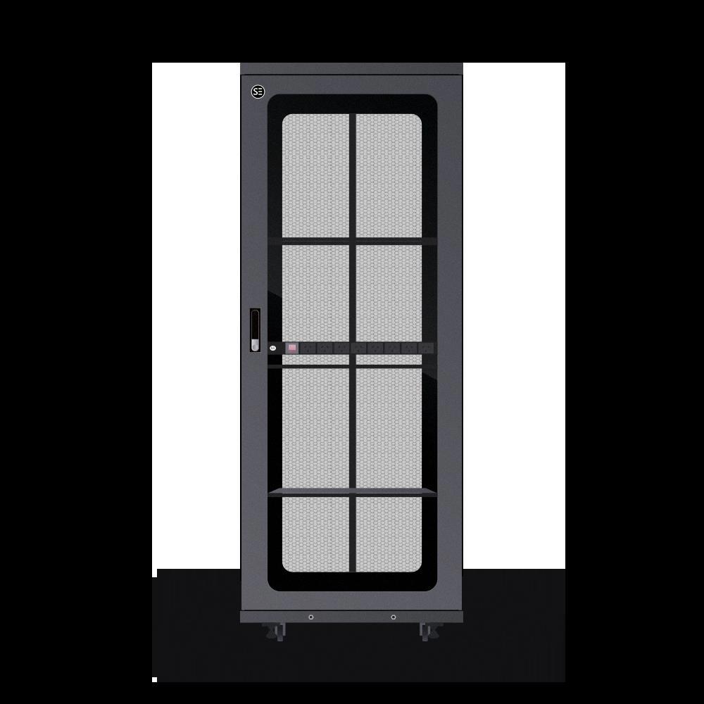 Serveredge 42Ru Fully Assembled Free Standing Server Cabinet - 800W X 800D X 2062H Includes:- Lockable Front Glass Door- Lockable Dual Rear Mesh Doors- Lockable Split Side Panels- 1 X 8 Way Pdu- 1 X 4