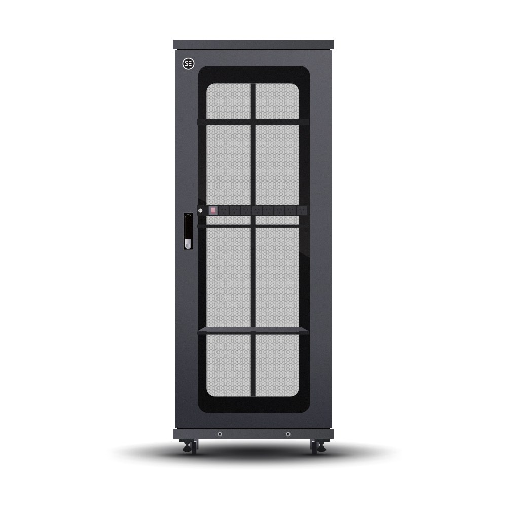 Serveredge 37Ru Fully Assembled Free Standing Server Cabinet - 600W X 1000D X 1840HIncludes:Lockable Front Glass DoorLockable Dual Rear Mesh Doors1 X 8 Way Pdu1 X 4 Way Roof Mount Fan Unit3 X Fixed SH