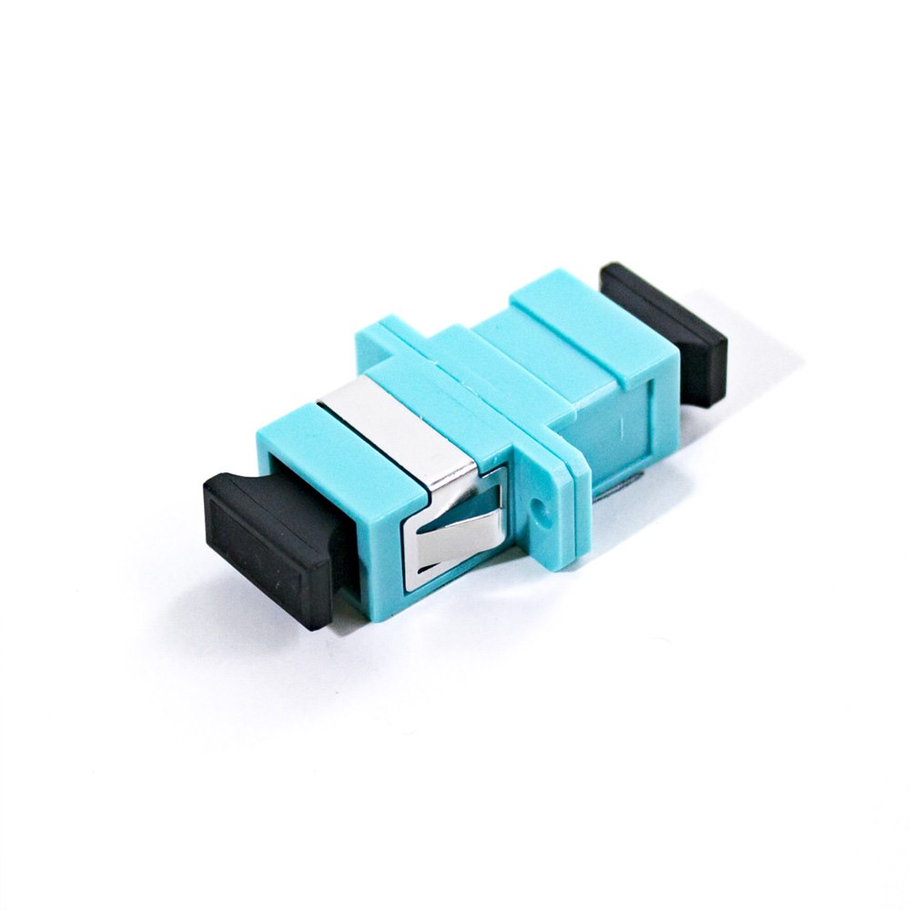 Serveredge SC Female To SC Female Multi Mode Simplex Om3 Fibre Adapter-AQUA Color