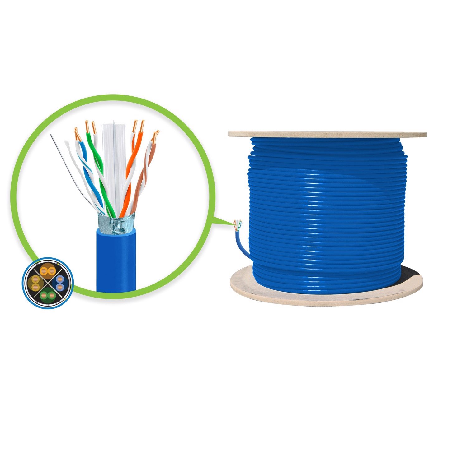 Serveredge Cat6a 305M Network Cable - Futp Solid LSZH 23Awg - Blue