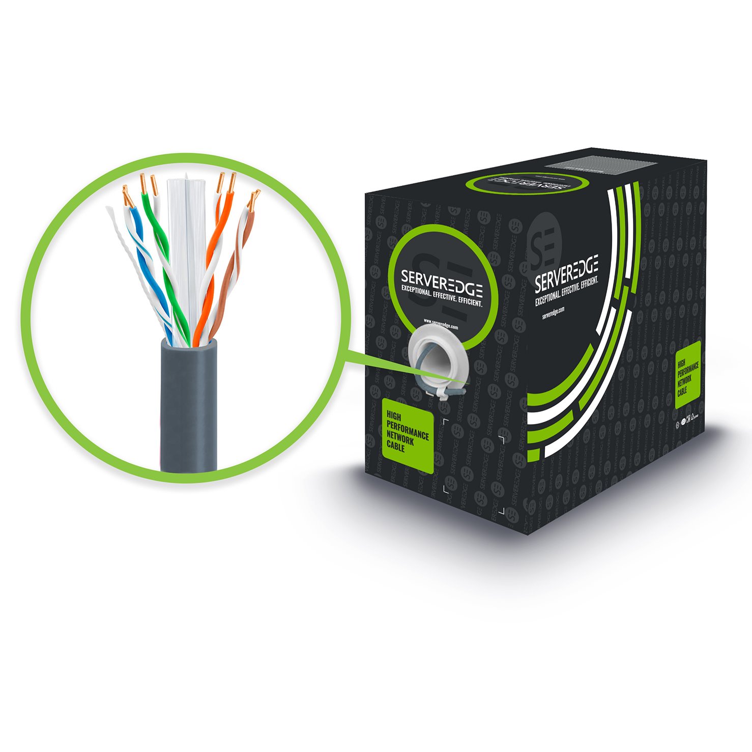 Serveredge Cat6 305M Network Cable - Utp Solid PVC 23Awg - Grey