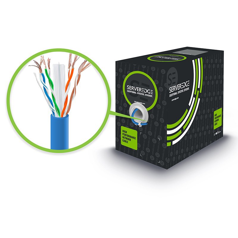 Buy Serveredge Cat6 305M Network Cable - Utp Stranded PVC 23Awg - Blue ...