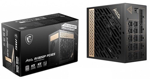 Msi Meg Ai1300P Pcie5 1300W Atx Power Supply Unit 80 Plus Platinum (Up To 92%) Active PFC Ocp / Ovp / Opp / Otp / SCP / Uvp