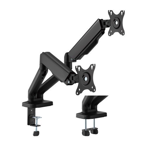 Brateck Cost-Effective Spring-Assisted Dual Monitor Arm Fit Most 17'-32' Monitor Up To 9KG Vesa 75x75,100x100(Black)