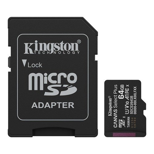 Kingston Canvas Select Plus 64 GB Class 10/UHS-I (U1) V10 microSDXC