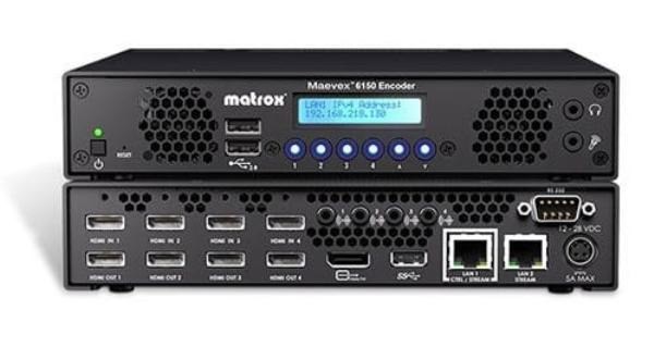 Matrox Maevex 6150 Quad 4K AV-over-IP Encoder. Ex-Demo Stock. 3 YR WTY