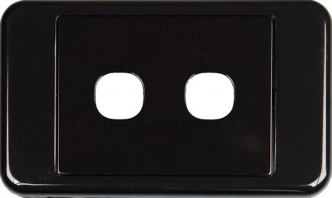 Digitek 2 Way Australian Style Wall Plate Black