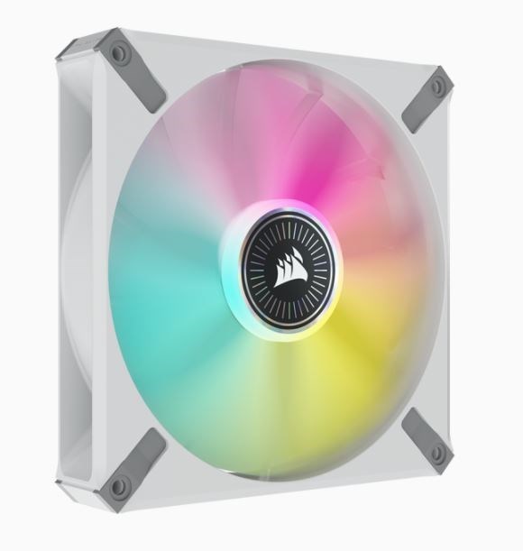 Corsair ML Elite Series, ML140 RGB Elite White, 140MM Magnetic Levitation RGB Fan With AirGuide, Single Pack (LS)