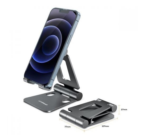 Mbeat® MB-STD-S2PGRY Stage S2 Hands-Free Mobile Stand Grey Compact And Durable Optimised Hands-Free Space-Saving Portability
