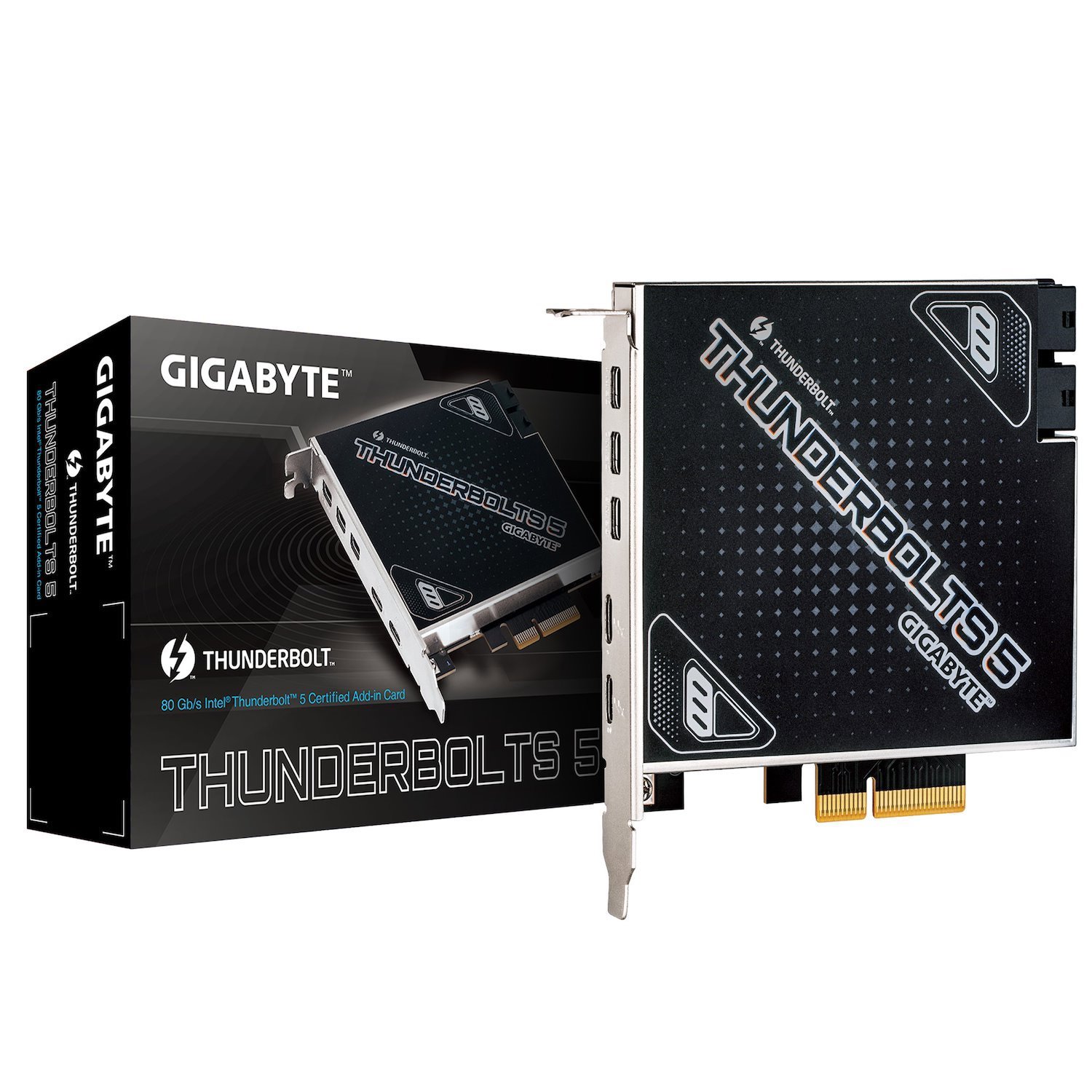 Gigabyte Card Thunderbolts 5 1.0 Add-In Card , Intel® JHL9580 Thunderbolt™ 5 Controller , Dual Thunderbolt™ 5 Ports, Up To 80 GB/S Bi-Directional