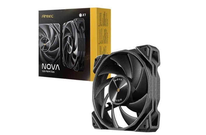 Antec Nova Black 120 PWM 3-Phase Speed Controller. Low Power, High Heat Dissipation, Low Noise Ultimate Fan - 1X Fan With Controller