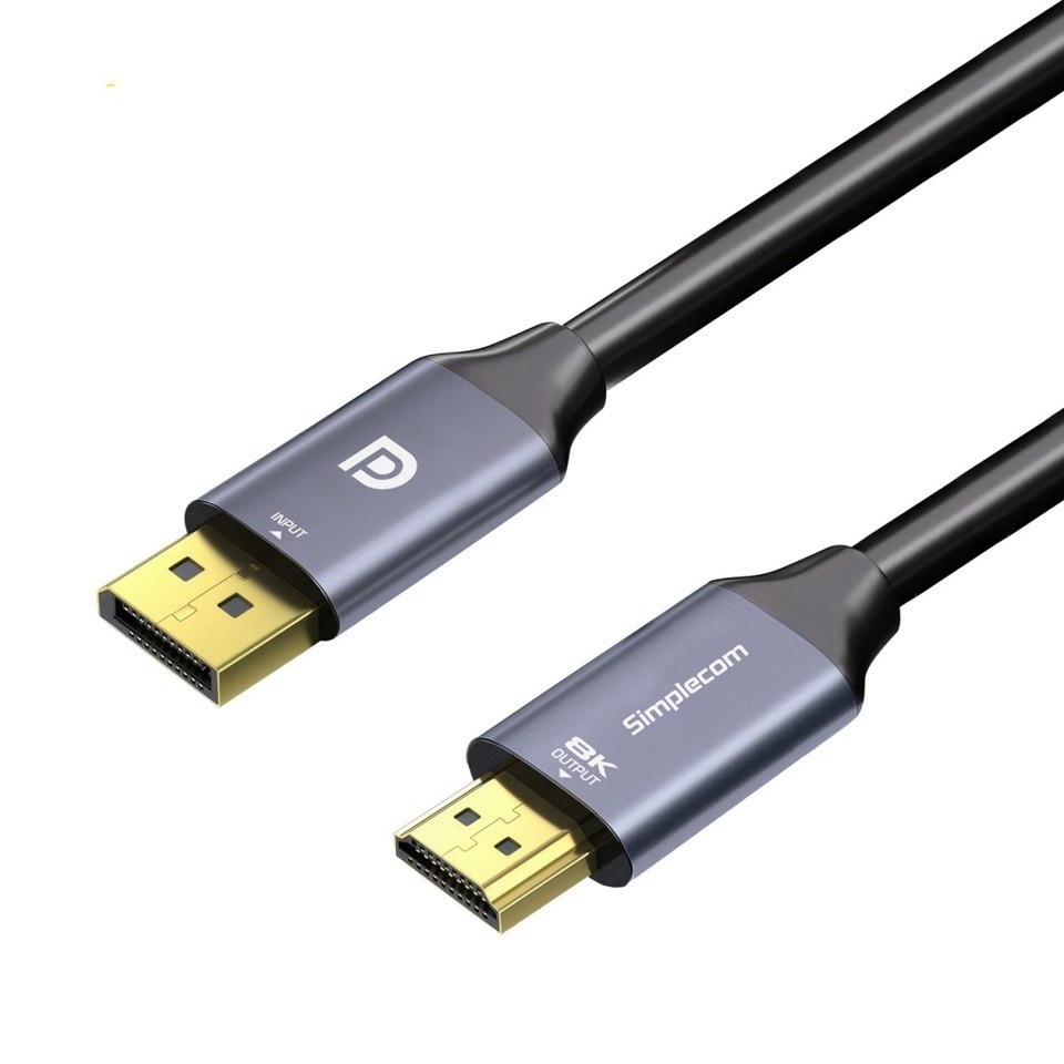 Simplecom Da218 Active DisplayPort 1.4 To Hdmi 2.1 Cable 1.8M HDR 8K@60Hz