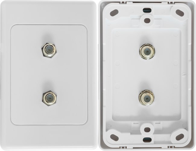 Digitek Double F-Type Coaxial Wall Plate