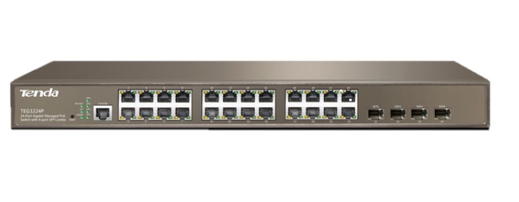 Tenda 24-Port Ge Managed Poe+ Switch