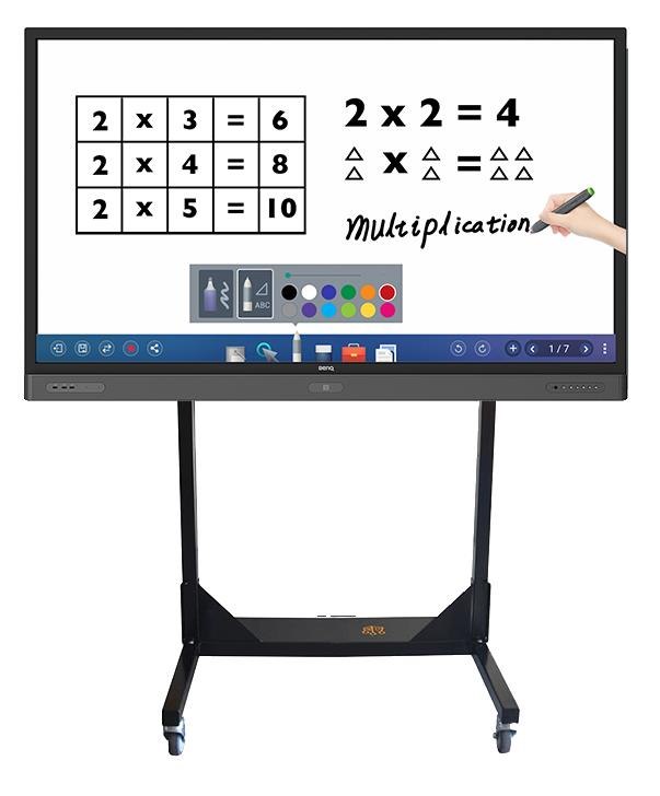 Trolley Dollies Height Adjustable Flat Panel Trolley For TV & Touch Panel Up To 150KG (Inc Laptop Shelf)