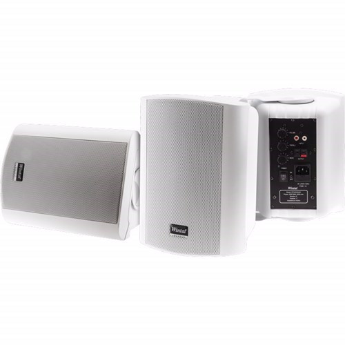 Wintal Class5aw White Pair 2-Way 40W Class D Amp In & Outdoor Active Speakers With Standby