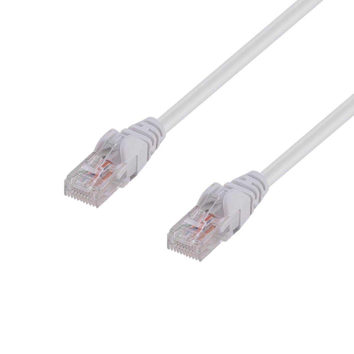 Dynamix Plw-C6a-2 Cat6 RJ45 Patch Lead - 2M - White Utp - T568a - 250MHz - 24Awg - Slimline - Snagless - Gold Plated