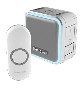 Honeywell Hondc515nga Wireless Portable Doorbell With Halo Light andPushButton.6xSelectableColours. 150M Wireless Range Sleep Mode 84dB Volume Grey Colour