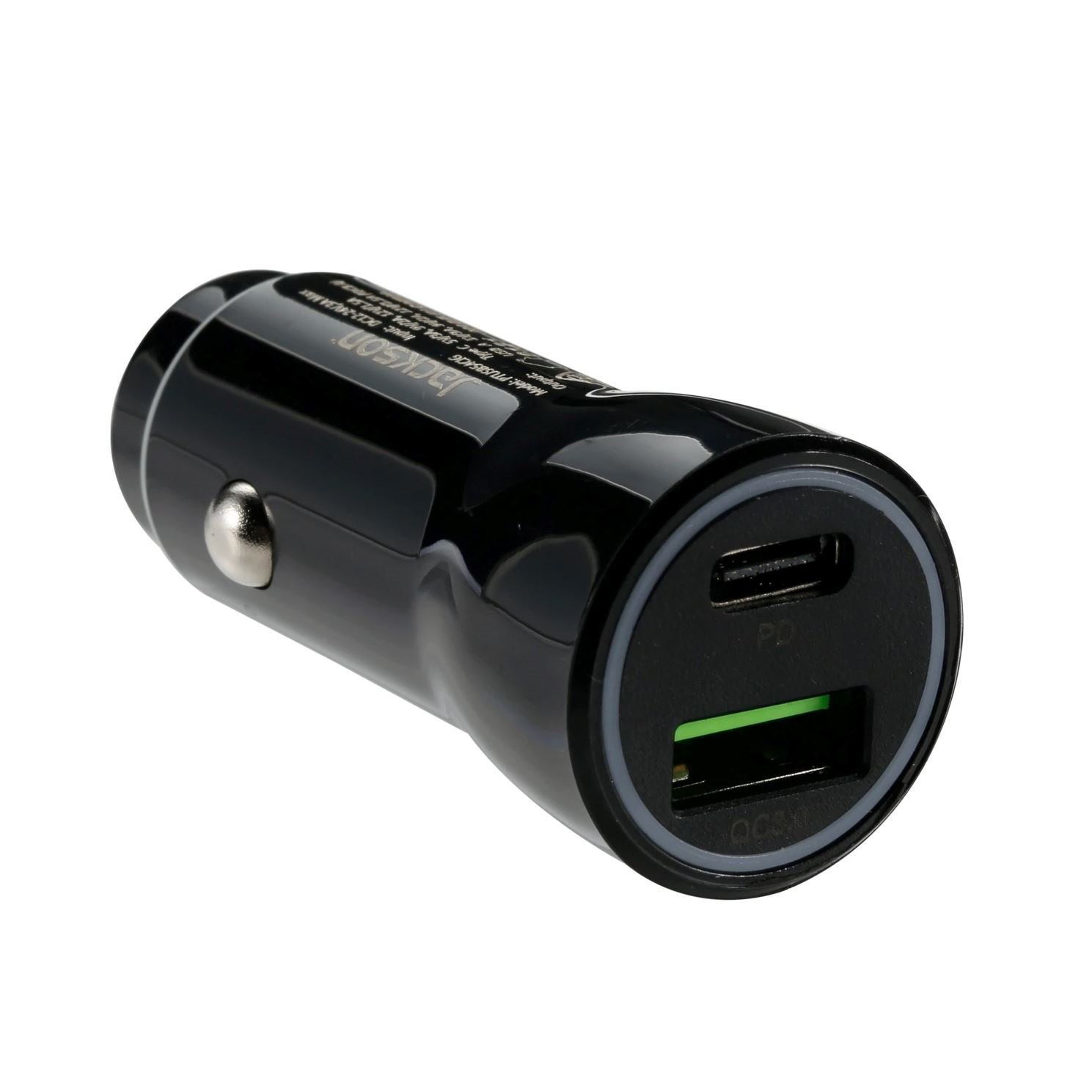 Jackson Ptusb54cig Jackson 5.4A Dual Port In-Car Phone Charger With 1X Usb-A & 1X USB-CPorts.FastCharge 2 Devices Simultaneously. Compact Design. Black Colour.